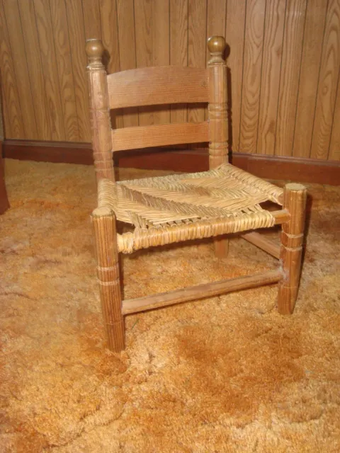 17x12x10 Toddler Size Wood Chair with Woven Seat