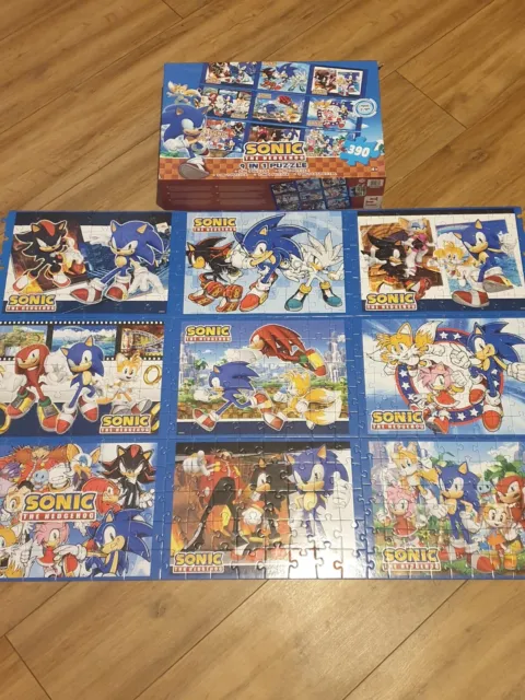Sambro Sonic The Hedgehog 9 In 1 Jigsaw Puzzle 390 Piece Sega Knuckles Tails Egg