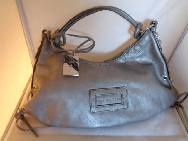 Petit Sac à Main Coccinelle Vintage En Cuir - Noir - Italie - Occasion Très Bon état