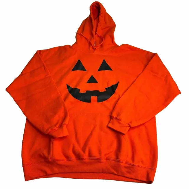 Gildan Jack-O-Lantern Pumpkin Halloween Graphic Sweatshirt Hoodie Size Large