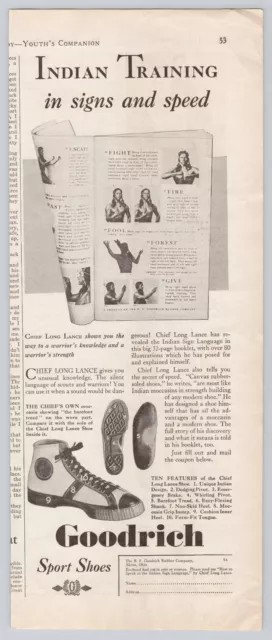 1930 Goodrich Sport Shoes Indian Training VINTAGE PRINT AD AB30