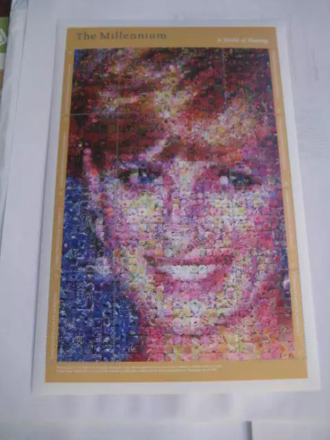 2000 Dominica #2195 Die Millenium Photomosaics (Princess Diana) Blumen Ms - MNH