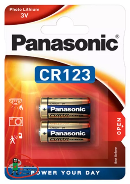 4 x CR123A CR123 CR17345 Photo Foto-Batterie 3V Lithium PANASONIC im 2er Blister