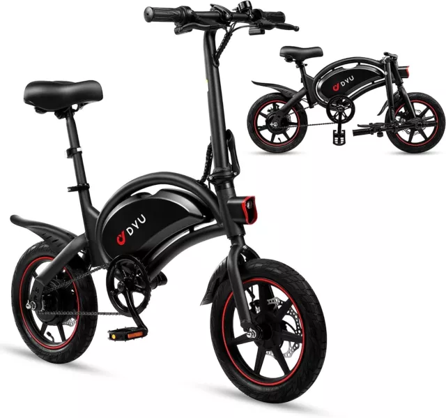 DYU Vélo Électrique Pliable,14 Pouces Vélo Électrique Portable,Smart E-Bike