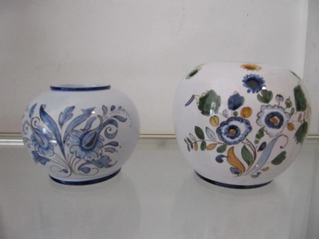 Pique fleurs bougeoir faience de Nevers Montagnon & Bernard  fleurs feuilles