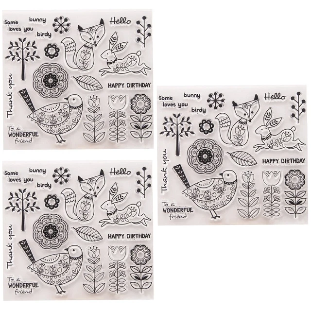 3 stücke klar stempel transparent dichtstempel für diy scrapbooking handwerk