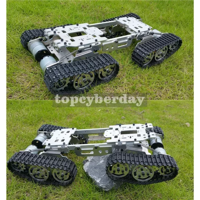 Metal Robot Car ATV Track Tank Chassis Suspension Obstacle Crossing Unassembled