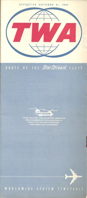 TWA Trans World Airlines system timetable 10/31/65 [2071]