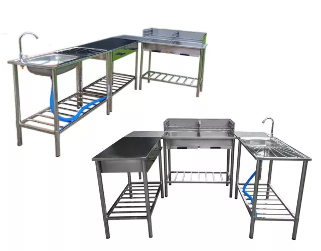 Outdoorküche Edestahl Garten-Küche Grillküche Spüle Standgrill Arbeitstisch