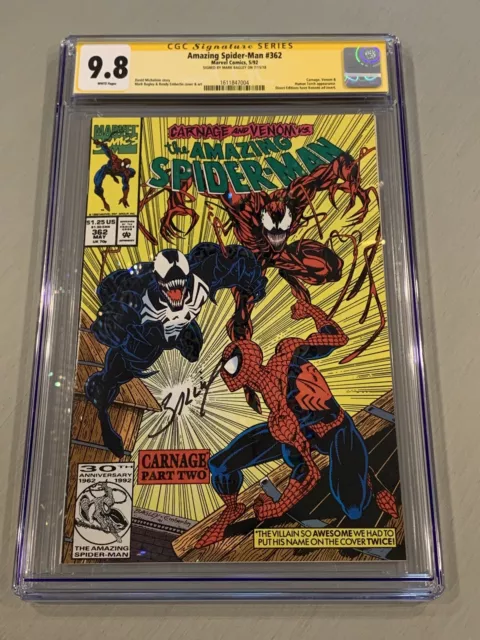 Amazing Spider-Man #362 CGC 9.8 SS MARK BAGLEY Carnage Venom App Marvel Comics🔥
