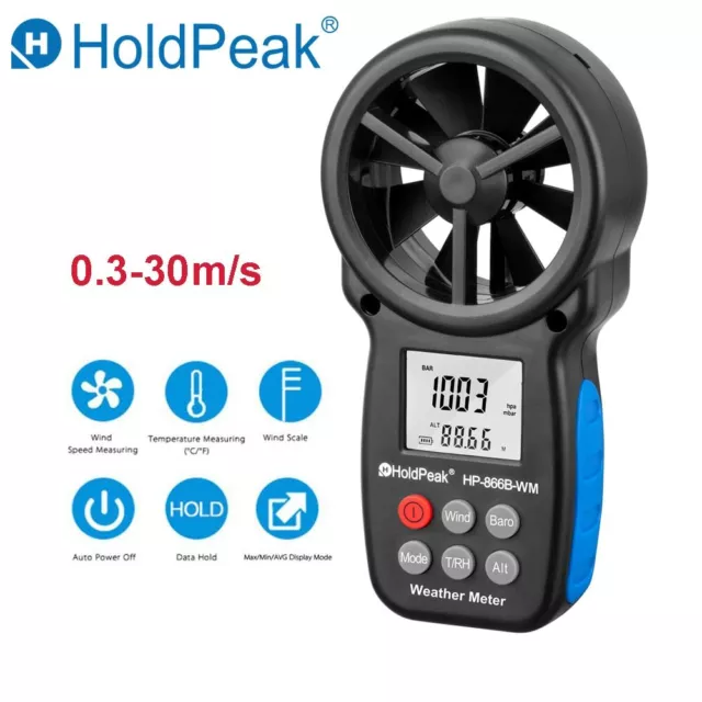 Anemometer Wind Speed Meter Digital Sensor Cup LCD Hand-held Measure tool