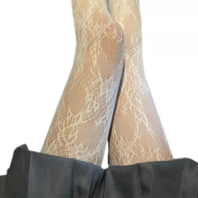 Women Hollow Out Mesh Fishnet Pantyhose Sweet Lace Floral Tights Stocking
