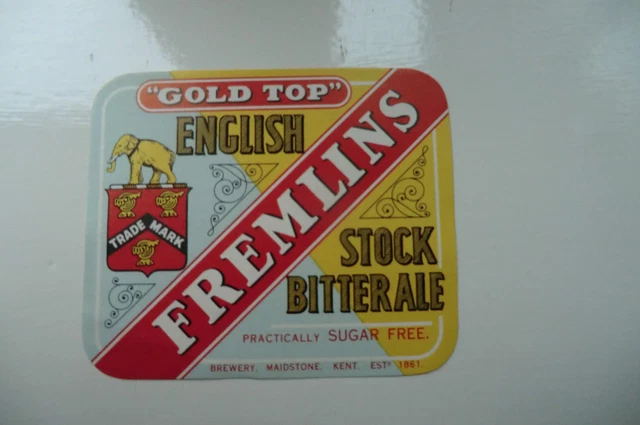 Mint Fremlins Small Stock Bitter Ale Maidstone Kent Beer Bottle Label