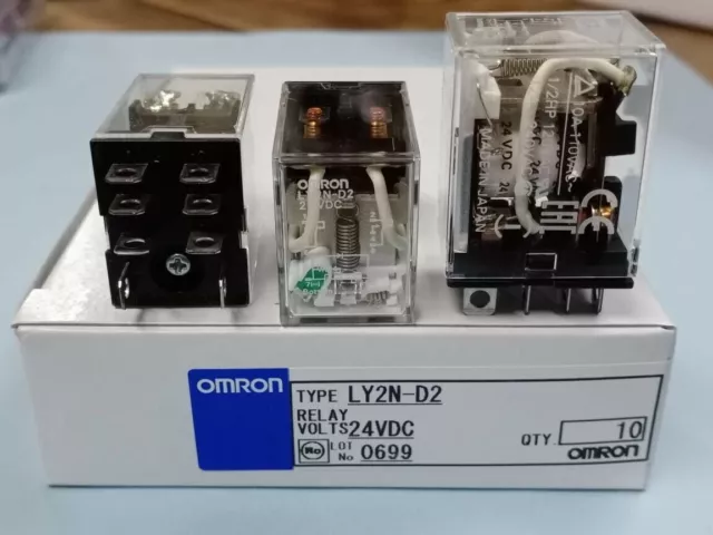 10 pièces. Relais OMRON LY2N-D2-24V DC Neuf dans la boîte