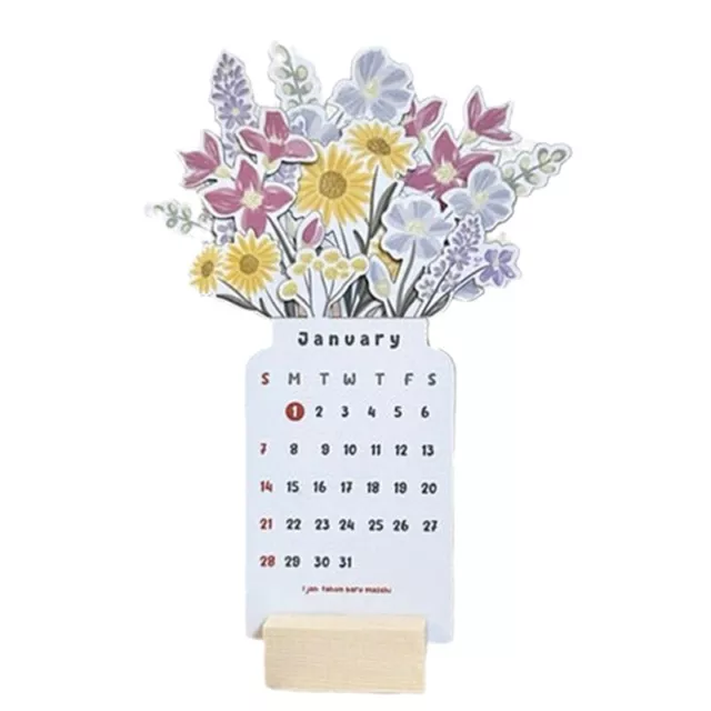 4 X 8  2024 Tischkalender mit Sockel, Blumen Kleiner Tischkalender, 2021526