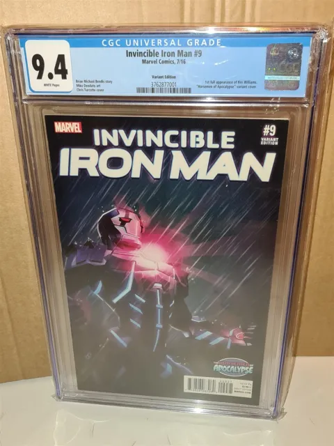 Invincible Iron Man #9 Cgc 9.4 Variant 1St Riri Williams Marvel 2016 (Sa)