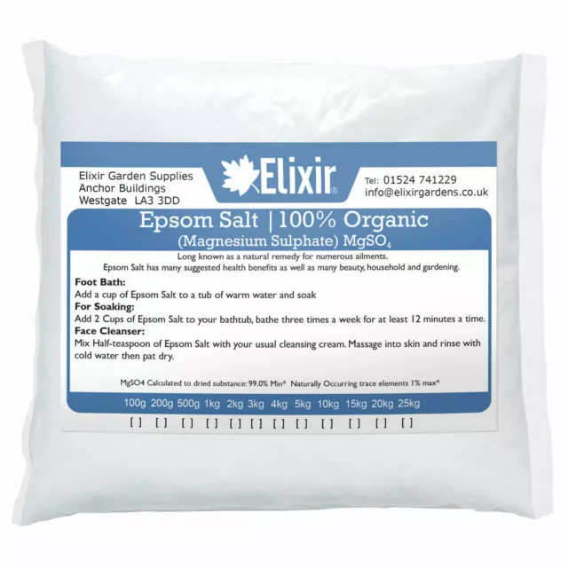 Epsom Salt 5kg Organic Finest Quality (Magnesium Sulphate)