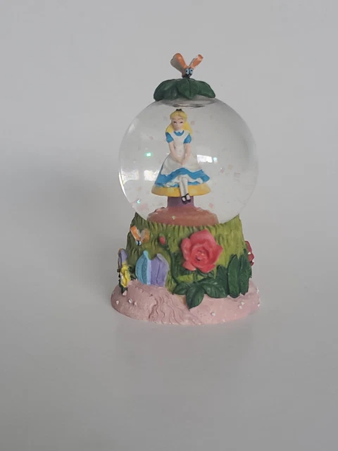 Disney Alice In Wonderland Mini Snow Globe Fiftiest  50Th  Year Anniversary Htf