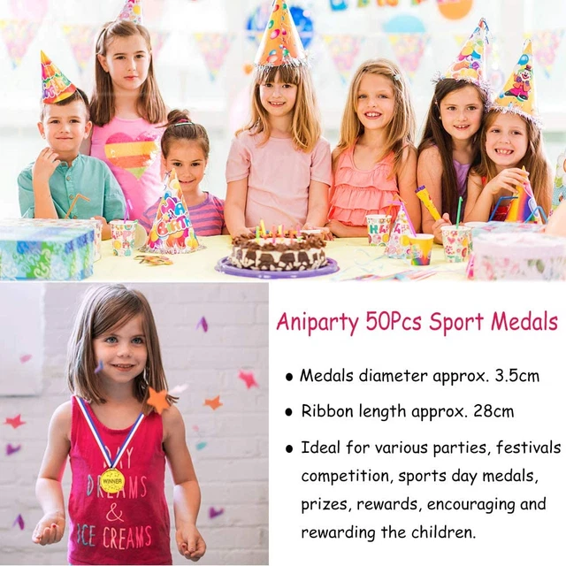 Aniparty 50 Stück Medaillen für Kinder Gewinner Kunststoffmedaillen Kinder Party Spiel - 4