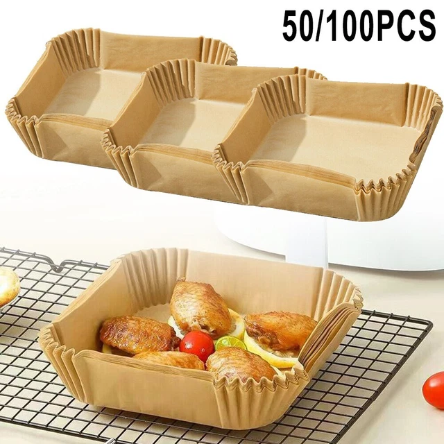 WlIAGYE Carta Forno Per Friggitrice Ad Aria – 100 Pezzi, Rotonda, Forata, Antiaderente – Ideale Per Airfryer, Pulizia Facile E Cottura Uniforme