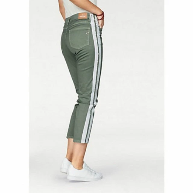 Pantalon Jeans Noir Slim Taille Haute, Peinture Blanche Et Logo Cœur, Taille L (W30) - Occasion Très Bon état