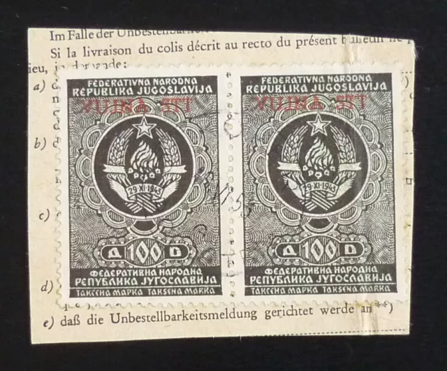 Slovenia c1950 Italy VUJA STT Ovp. Yugoslavia Revenues Used on Fragment! US 23