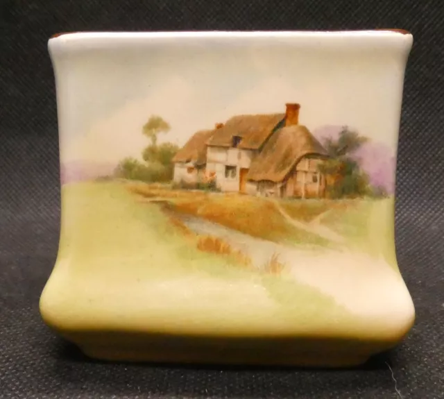 Royal Doulton English Cottages Series D4987 Small Square Vase - 6cm tall