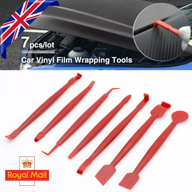 UK 7pcs Car Vinyl Film Wrapping Micro Squeegee Stick Tuck Tool Edge Scraper Kit