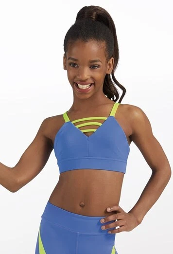 Dance Costume Balera  Large Child blue  Top Mesh Camisole