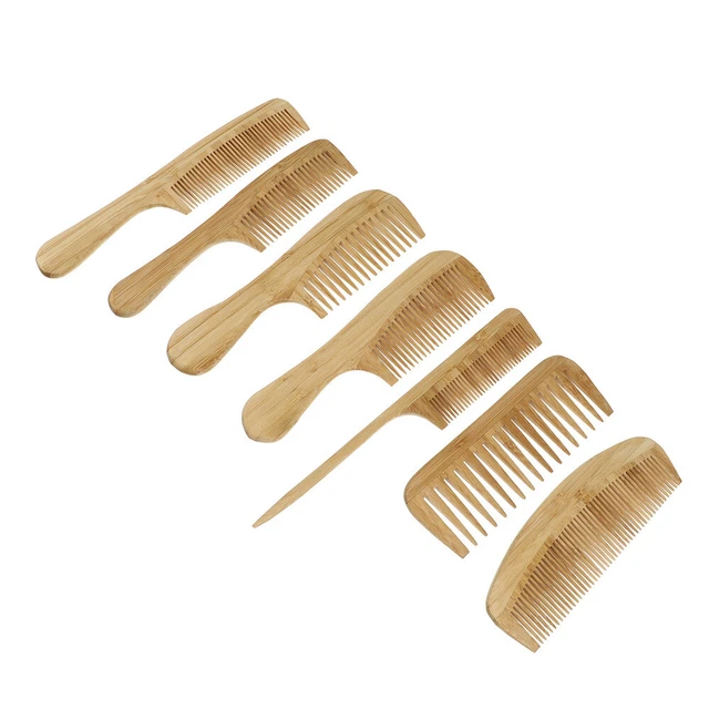 Peine Trajes Hombre Cepillo Cabello Rizado Cepillo Redondo Marrón Claro Bambú