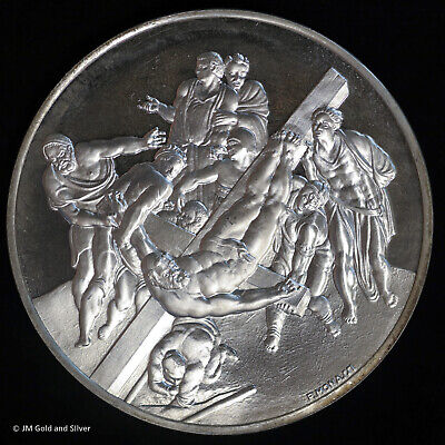 1972 .925 Silver Franklin Mint Medal | Michelangelo Crucifixion of St. Peter