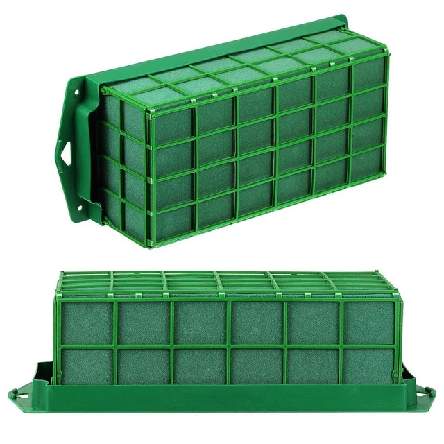 Porte-fleurs En Cage Rectangulaire Avec Mousse Verte - 6 Pièces - Pour Arrangements Floraux Frais Ou Secs
