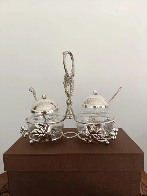 Sugar Bowl Set Silver Finish | Perfect Gift | Spice/sugar/condiment Set | 125ML