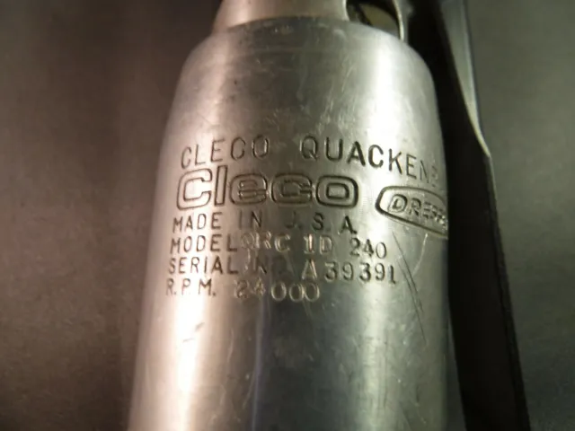 Vintage Cleco Quackenbush Dresser Air Tool - Model QRC 1D 240 - 24000 RPM