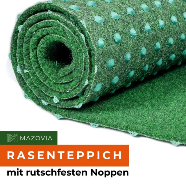 Kunstrasen Teppich Wasserfest Rasenteppich Balkon mit Noppen Grün