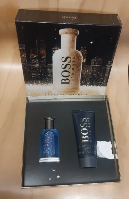 HUGO BOSS BOTTLED Infinite Gift Set 50ml EDP + 100ml Shower Gel New ...