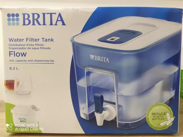 Distributeur d'eau filtrée 8,2L BRITA Flow Basic Blue + 1x Filtre MAXTRA PRO