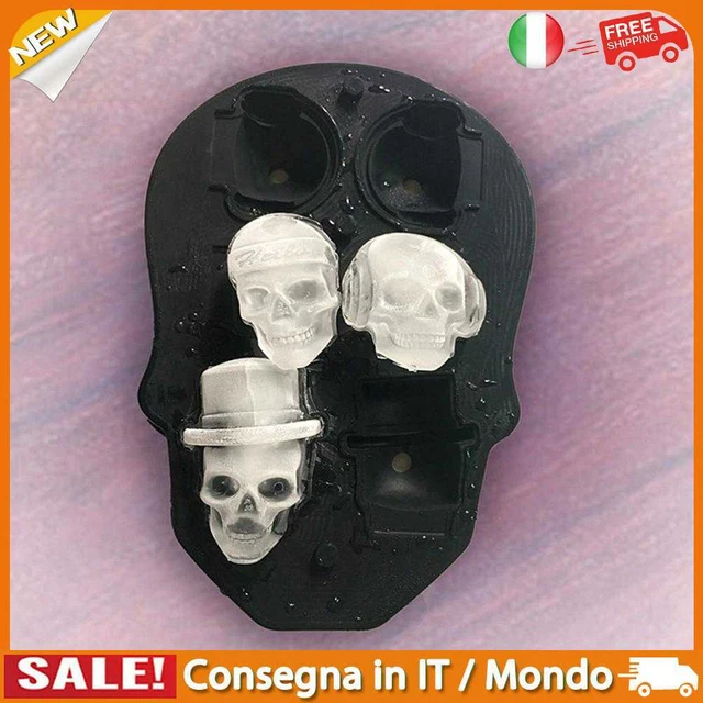 IT 3D Skull Ice Lattice Mold Nonstick Silicone Ice Hockey Mould for Kitchen Gadg