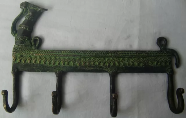 Vintage decorative wall hanging hooks coat hanger camel face brass metal statue