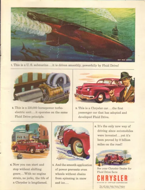 1945 Vintage ad CHRYSLER Division of Chrysler Corp  WWII era ART 05/14/22