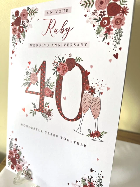 Regalo Romantico Per Il 40° Anniversario Di Matrimonio Rubino - Foto 7