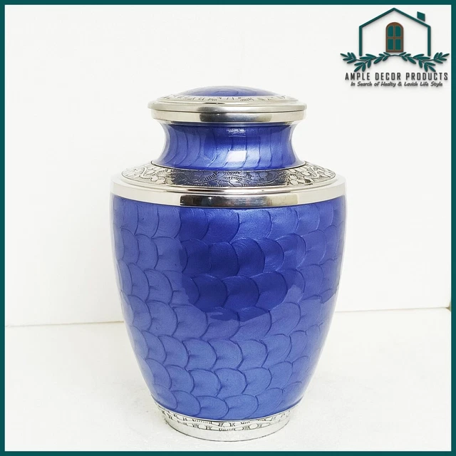 Urna per cremazione per adulti grande blu per ceneri, maschio adulto,...