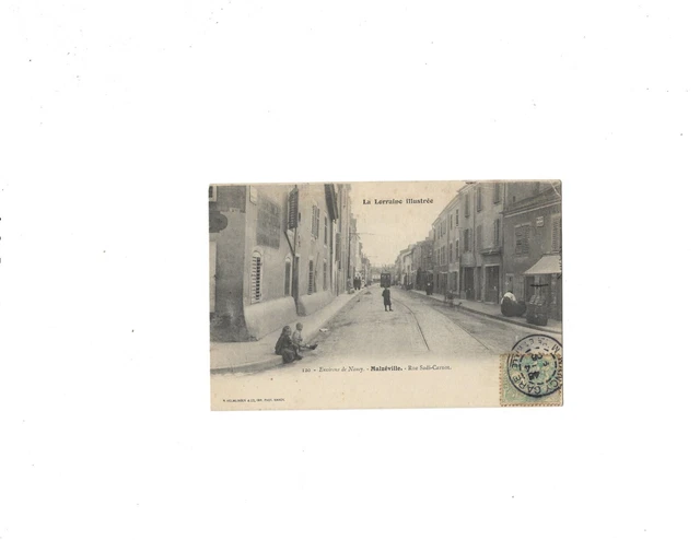 Cpa 54 – environs de Nancy Malzéville  – rue Sadi Carnot - animée