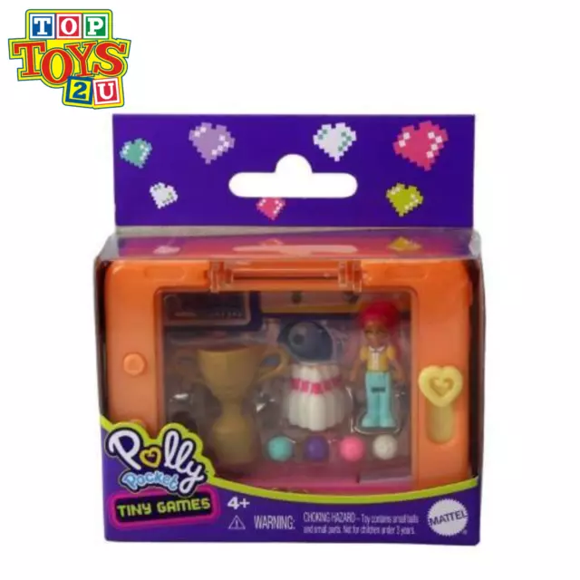 Polly Pocket Tiny Games Series 2 Mini Set 3.5"x2.5" - Bowling 2020 GWF61