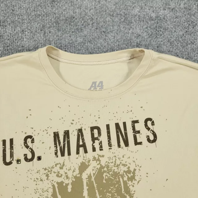US MARINES SHIRT Men XL Brown Tan Activewear Mud Run Military Short ...