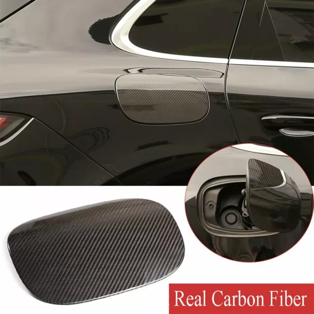 Fit For Porsche Cayenne 2018-20 Carbon Fiber Fuel Tank Cover Door Gas Filler Cap