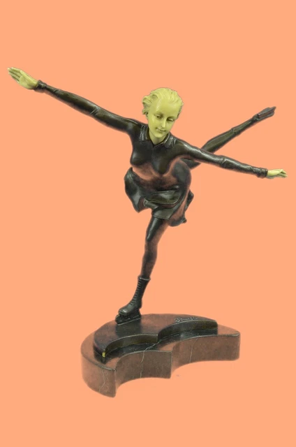 Statue Patineur De Bronze Aubaho – Sculpture Figurine, 2.4kg, Style Antique, Multicolore