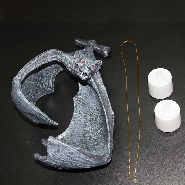 Halloween Candlestick Bat Wall Hanging Tealight Holder Statue Garden Home Decor
