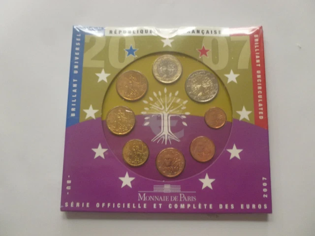 SERIE EURO FRANCE  BU   2007  sous blister  UNC  monnaie de PARIS
