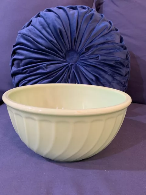 Vintage 1950s Jadeite Fire King Swirl 9 Inch Large Mixing Bowl